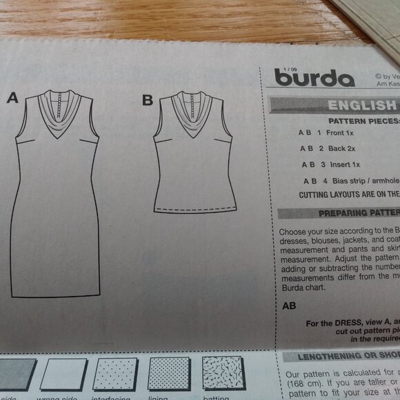 Cowl Neck Dress Blouse Sewing Pattern Size 8-20 UNCUT BURDA 7663 Casual Formal - Picture 9 of 10